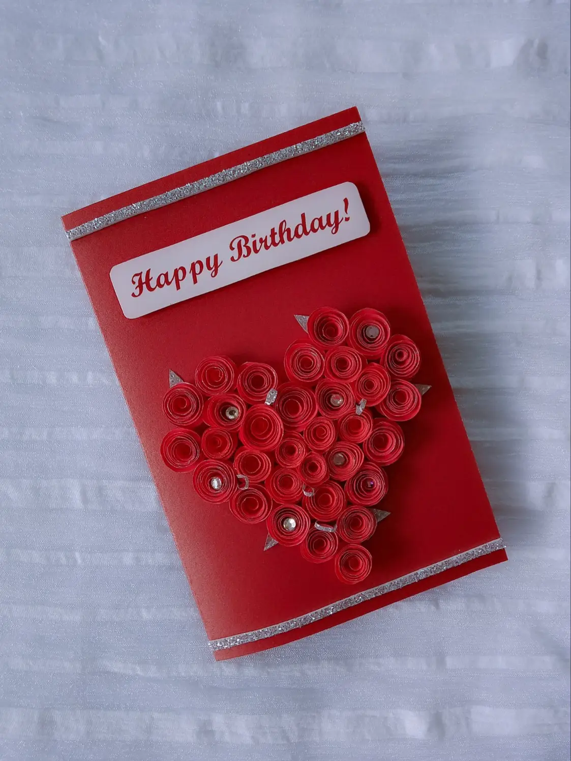 Red Rose Heart Card