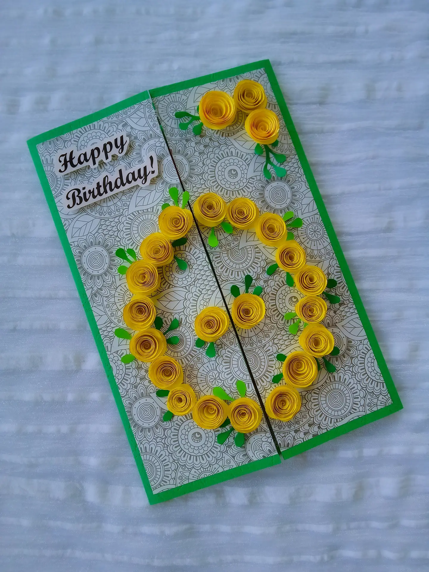 Yellow Flower Wreath Card